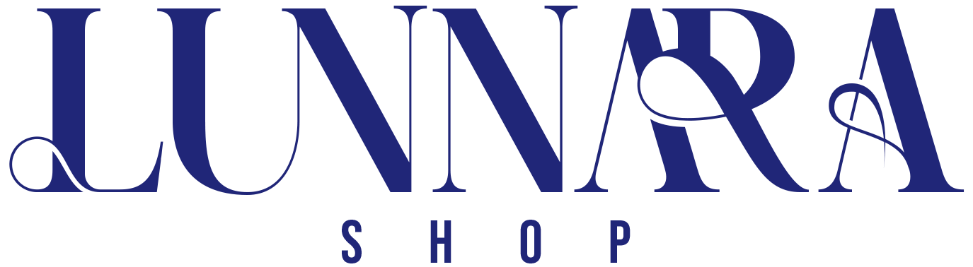 Lunnara Shop wordmark in navy