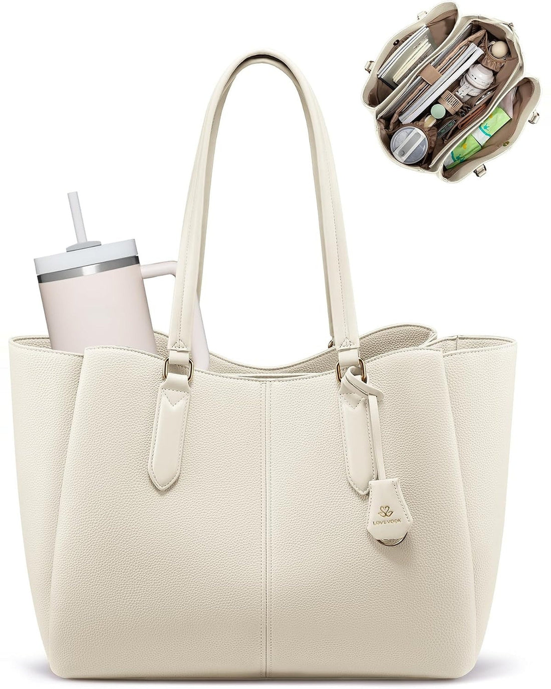 Work Tote in off-white, front view