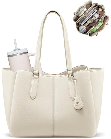 Work Tote in off-white, front view
